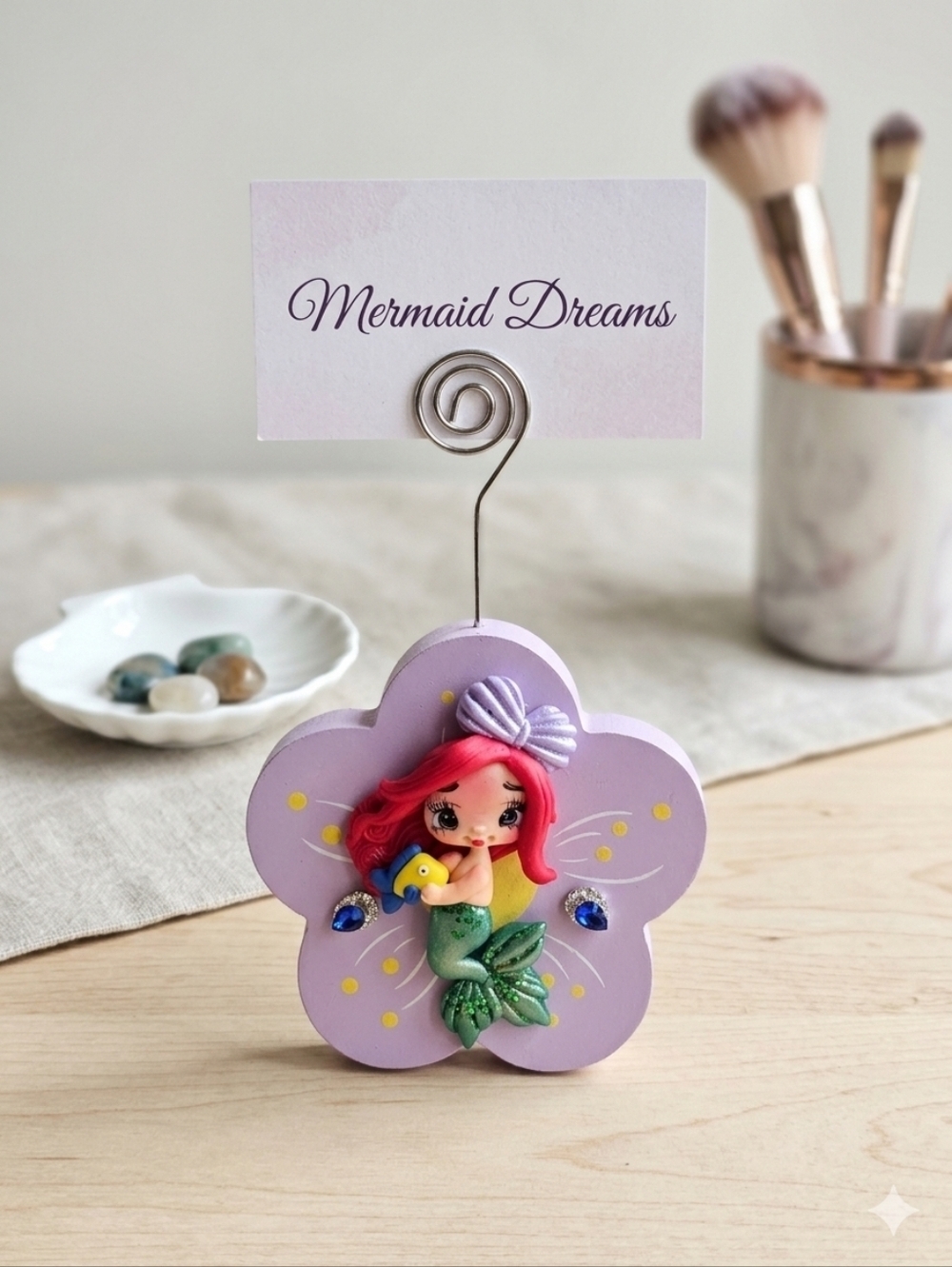 Handmade Ariek Clay Doll Photo Holder - Charmed by SLG Desktop Decor